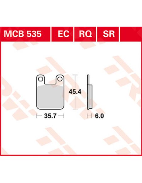 Pastillas de freno metal sinterizado SV TRW MCB535