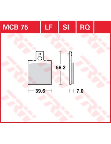 Pastillas de freno metal sinterizado SV TRW MCB75