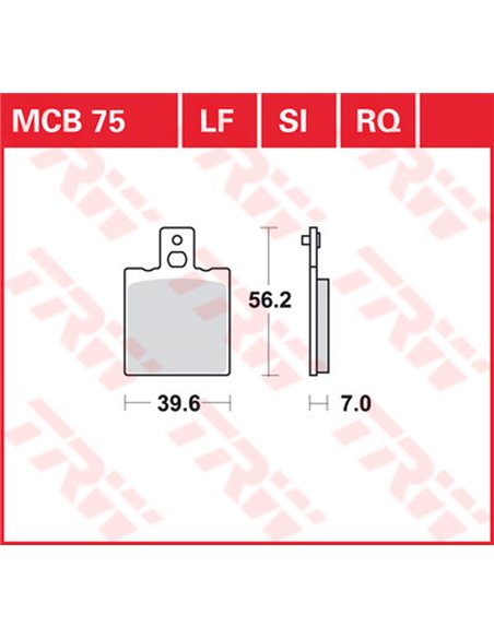 Pastillas de freno metal sinterizado SV TRW MCB75