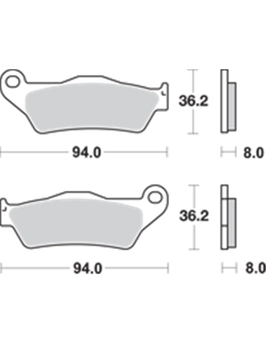 Pastillas de freno trasero LS Street Excel sinterizadas SBS 671LS