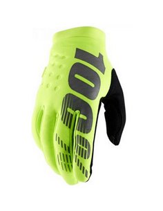 Guants motocròs infantils pel fred 100% Brisker Groc Fluor / negre Medium 10016-004-05