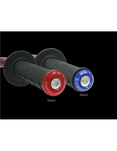 Embouts de Guidon Anodisés MotoCross Enduro Zeta 29 mm coleur titanium