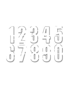 Paquete de 3 adhesivos 0-9 Juego Adhesivo Blanco Blackbird Racing 5047-10-0-9