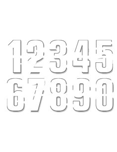 Numbers #0-9 16X7Cm Wh Blackbird Racing 5048/10/0-9