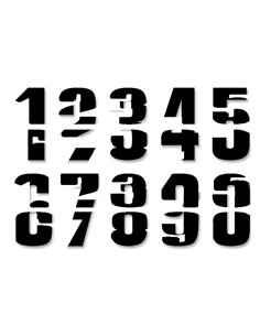 Numbers #0-9 16X7Cm Bk Blackbird Racing 5048/20/0-9
