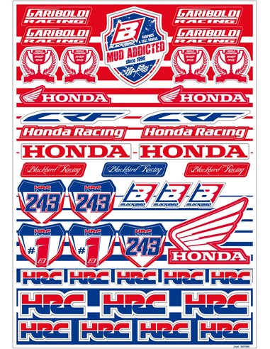 Kit d'adhesius amb el logotip d'Honda Gariboldi Blackbird Racing 5076G1