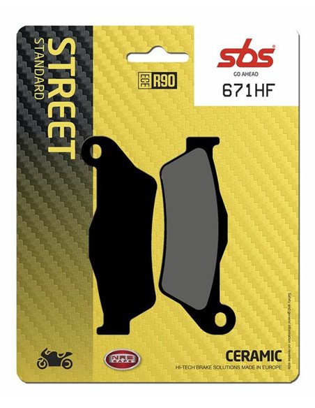 Pastilhas de freio cerâmicas orgânicas HF Street SBS 671HF