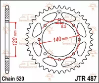 Corona de acero JT SPROCKETS JTR487.38