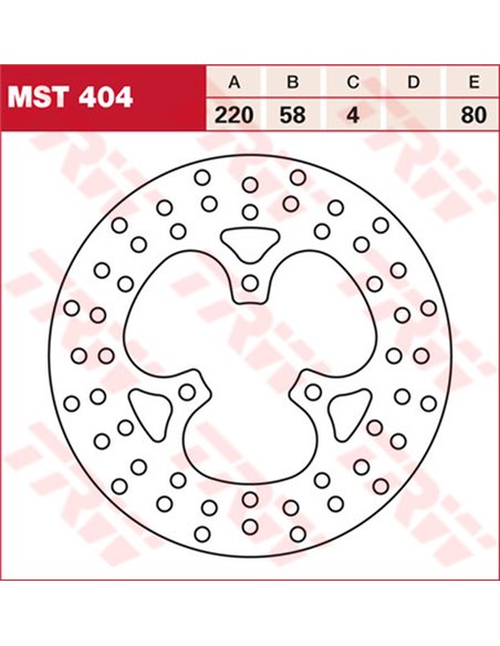 Disco de freno fijo redondo 220-250 mm TRW MST404