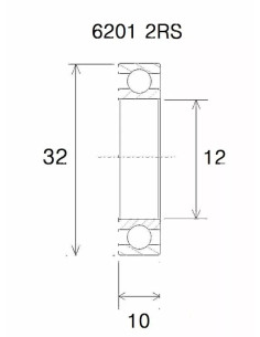 Rodamiento B3 BLACK BEARING UB-6201-B3