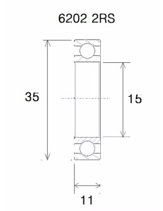 Rodamiento B3 BLACK BEARING UB-6202-B3