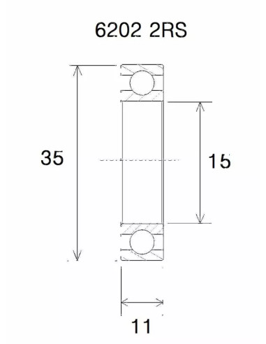 Rodamiento B3 BLACK BEARING UB-6202-B3
