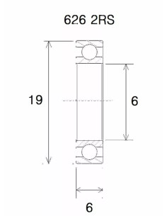 Rodamiento B3 BLACK BEARING UB-626-B3