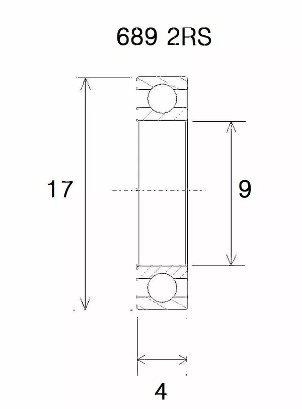 Rodamiento B3 BLACK BEARING UB-689/4-B3