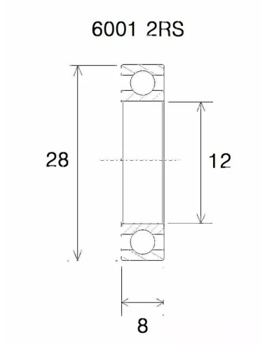 Rodamiento B5 BLACK BEARING UB-6001-B5