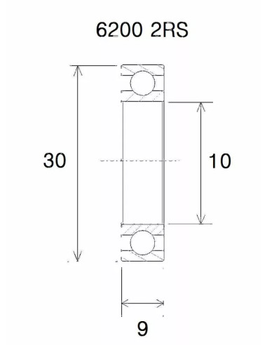 Rodamiento B5 BLACK BEARING UB-6200-B5