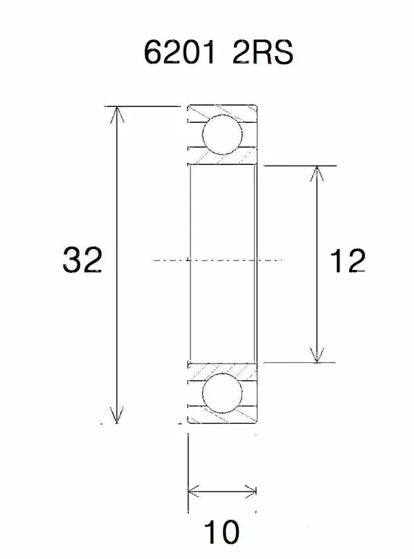 Rodamiento B5 BLACK BEARING UB-6201-B5
