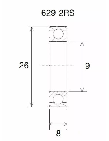 Rodamiento B5 BLACK BEARING UB-629-B5