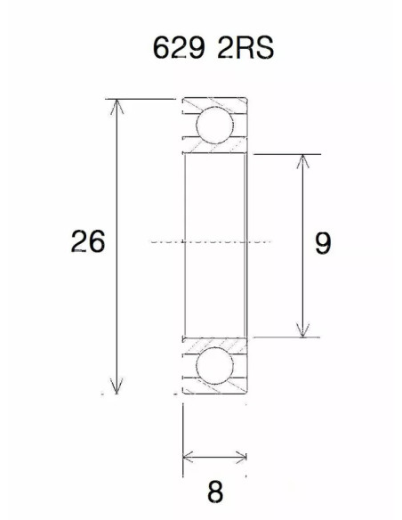 Rodamiento B5 BLACK BEARING UB-629-B5