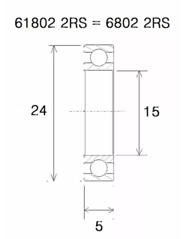 Rodamiento B5 BLACK BEARING UB-6802-B5