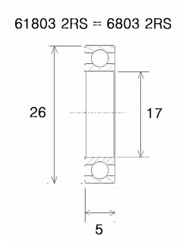 Rodamiento B5 BLACK BEARING UB-6803-B5