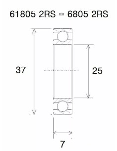 Rodamiento B5 BLACK BEARING UB-6805-B5