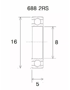 Rodamiento B5 BLACK BEARING UB-688-B5