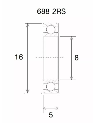 Rodamiento B5 BLACK BEARING UB-688-B5