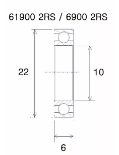Rodamiento B5 BLACK BEARING UB-6900-B5