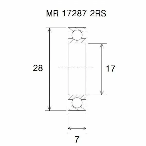 Rodamiento B5 BLACK BEARING UB-17287-B5