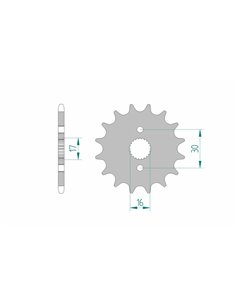 Piñón AFAM acero estándar 20105 - Paso 420 20105-15