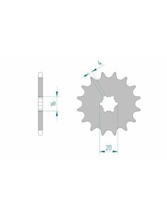 Piñón AFAM acero estándar 30100 - Paso 420 30100-16