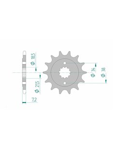 Piñón AFAM acero estándar 20320 - Paso 520 20320-14