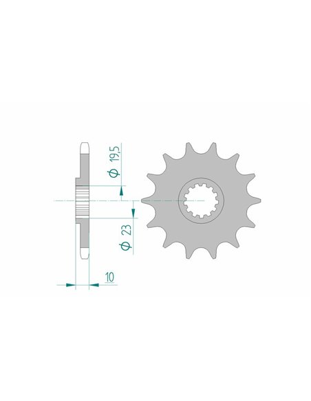 Piñón AFAM acero autolimpiable 24201 - Paso 520 24201+12