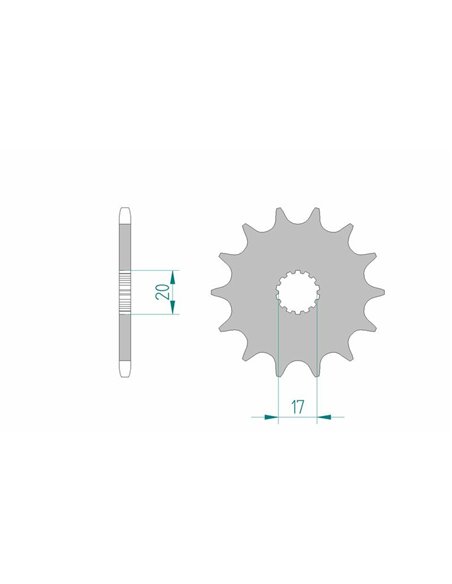 Piñón AFAM acero estándar 21203 - Paso 520 21203-13