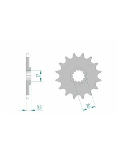 Piñón AFAM acero estándar 94120 - Paso 420 94120-13