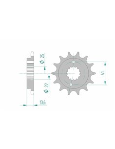 Piñón AFAM acero estándar 20517 - Paso 520 20517-14