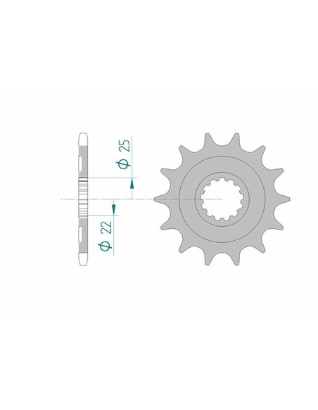 Piñón AFAM acero estándar 27502 - Paso 520 27502-13