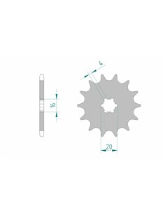 Piñón AFAM acero estándar 30200 - Paso 520 30200-13