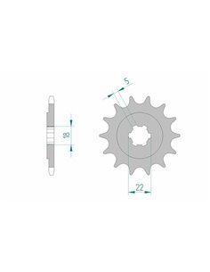 Piñón AFAM acero estándar 24201 - Paso 520 24201-12