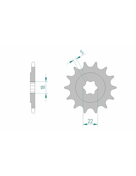 Piñón AFAM acero estándar 24201 - Paso 520 24201-12