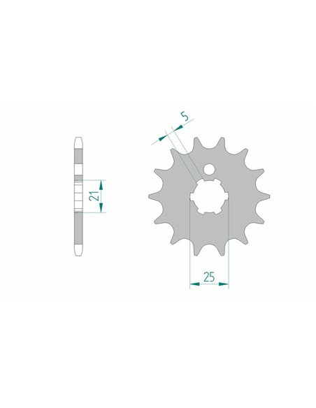 Piñón AFAM acero estándar 24300 - Paso 520 24300-14