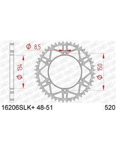 Corona AFAM acero autolimpiable 16206 - Paso 520 16206SLK+48