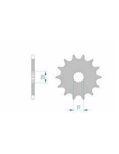 Piñón AFAM acero autolimpiable 21203 - Paso 520 21203+13