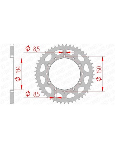 Corona AFAM acero estándar 16204 - Paso 520 16204-49