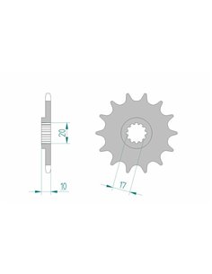 Piñón AFAM acero estándar 64201 - Paso 520 64201-12