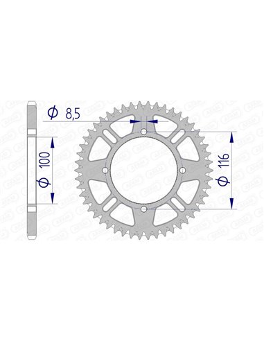 Corona AFAM aluminio ultraligera autolimpiable 17104 - Paso 420 17104+50