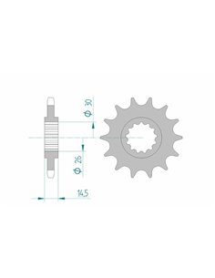 Piñón AFAM acero estándar 20611 - Paso 525 20611-15