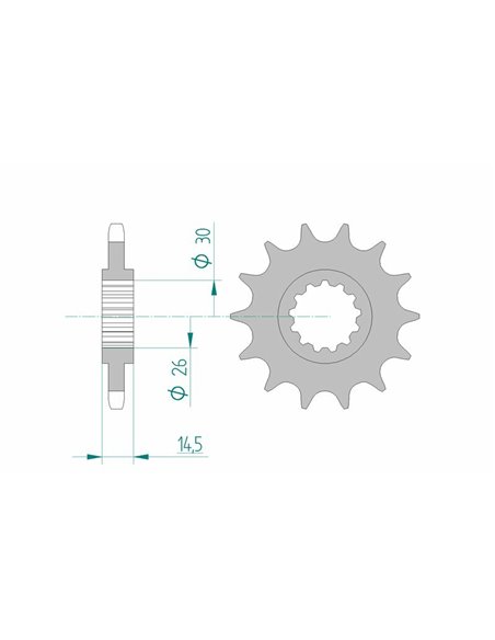 Piñón AFAM acero estándar 20611 - Paso 525 20611-15