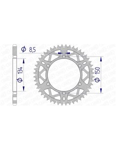 Corona AFAM aluminio ultraligera autolimpiable 17206 - Paso 520 17206+52